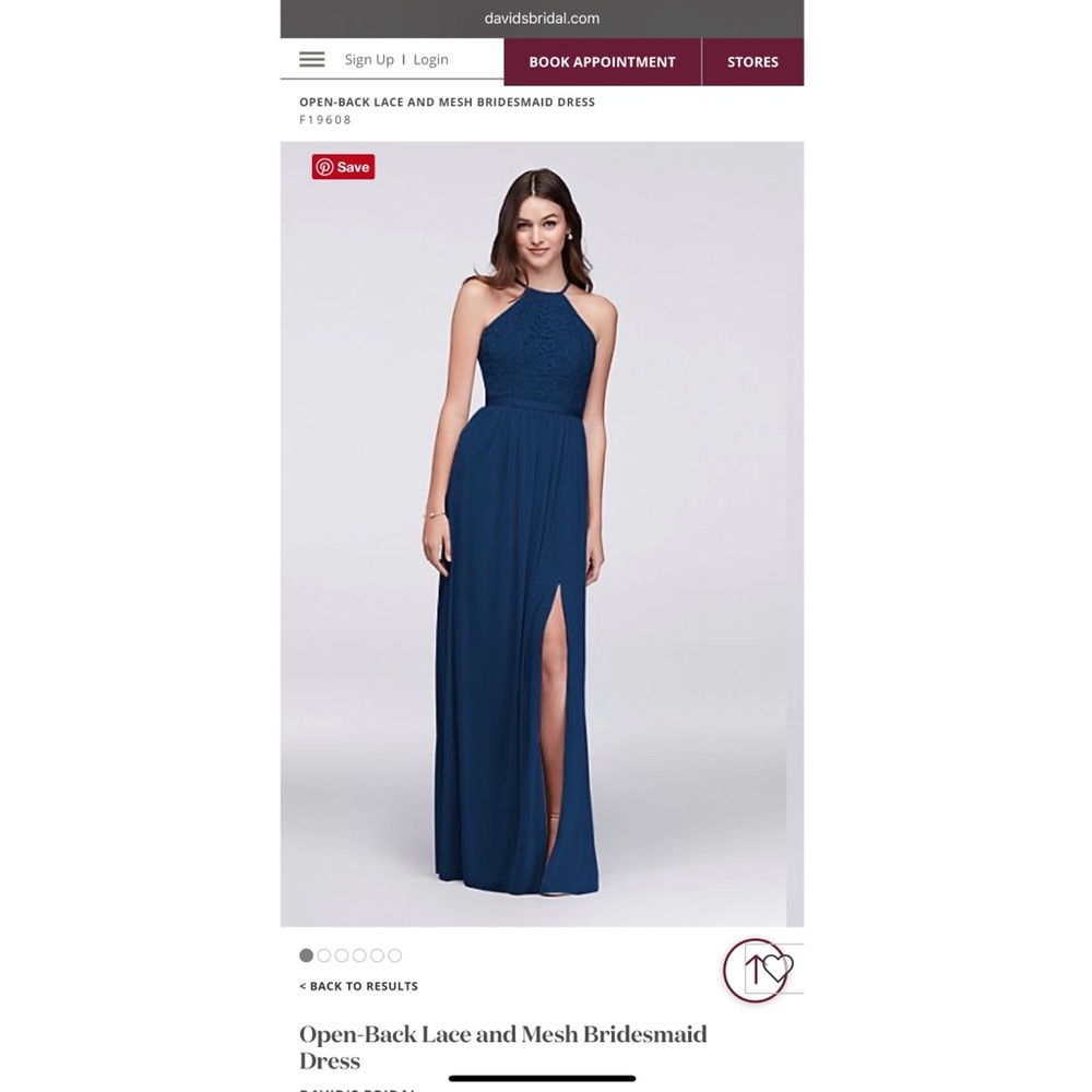 Open-Back Lace and Mesh Bridesmaid Dress